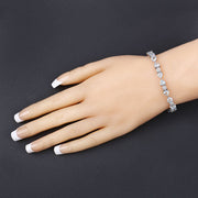Bids.com 7.36 Carat Genuine Aquamarine and White Diamond .925 Sterling Silver Bracelet Bracelets