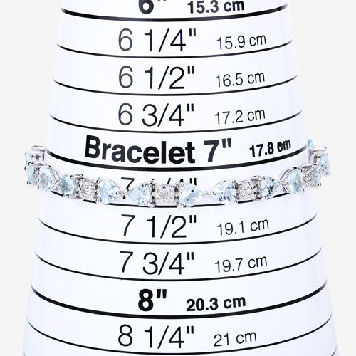 Bids.com 7.36 Carat Genuine Aquamarine and White Diamond .925 Sterling Silver Bracelet Bracelets