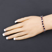 Bids.com 9.56 Carat Genuine Amethyst and White Diamond .925 Sterling Silver Bracelet Bracelets
