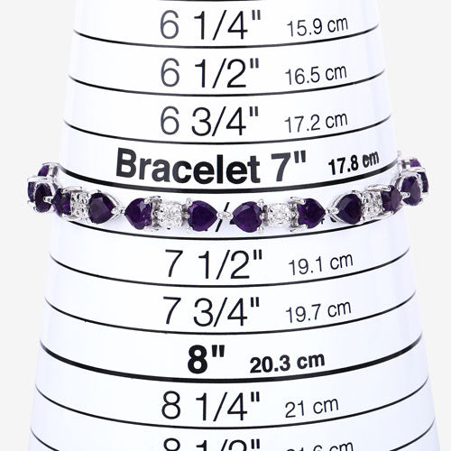 Bids.com 9.56 Carat Genuine Amethyst and White Diamond .925 Sterling Silver Bracelet Bracelets