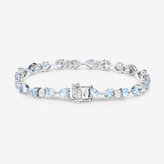 Bids.com 11.10 Carat Genuine Blue Topaz and White Diamond .925 Sterling Silver Bracelet Bracelets