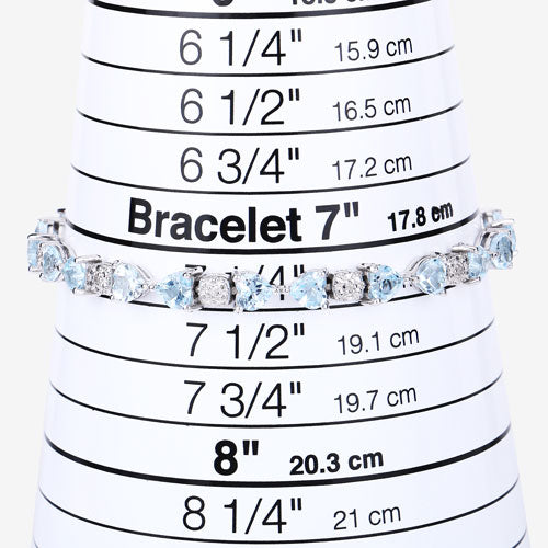 Bids.com 11.10 Carat Genuine Blue Topaz and White Diamond .925 Sterling Silver Bracelet Bracelets