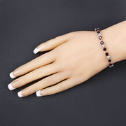 Bids.com 11.10 Carat Genuine Garnet and White Diamond .925 Sterling Silver Bracelet Bracelets