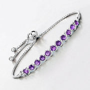 Bids.com 2.64 Carat Genuine Amethyst .925 Sterling Silver Bracelet Bracelets