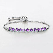 Bids.com 2.64 Carat Genuine Amethyst .925 Sterling Silver Bracelet Bracelets