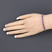 Bids.com 2.64 Carat Genuine Amethyst .925 Sterling Silver Bracelet Bracelets