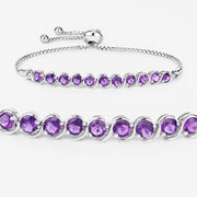 Bids.com 2.64 Carat Genuine Amethyst .925 Sterling Silver Bracelet Bracelets