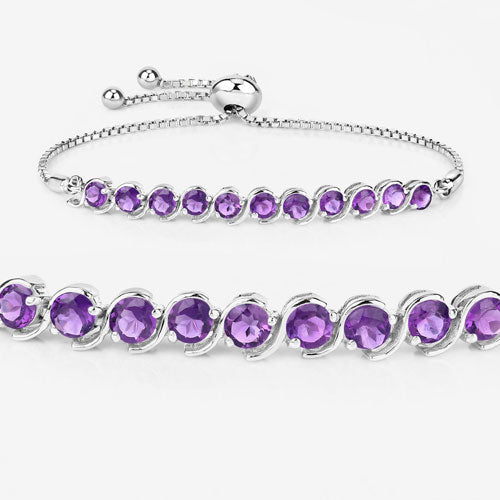 Bids.com 2.64 Carat Genuine Amethyst .925 Sterling Silver Bracelet Bracelets