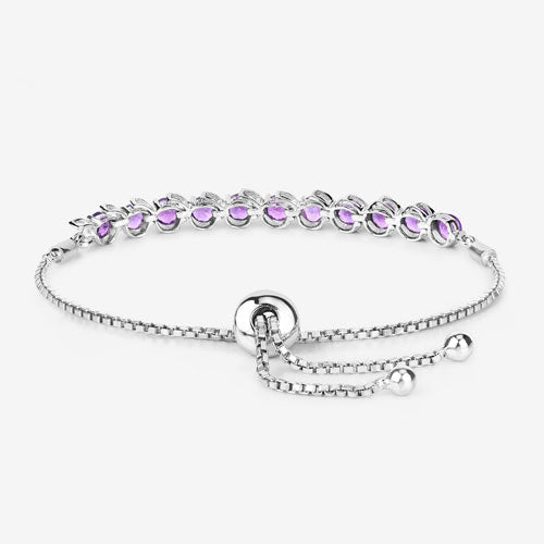 Bids.com 2.64 Carat Genuine Amethyst .925 Sterling Silver Bracelet Bracelets