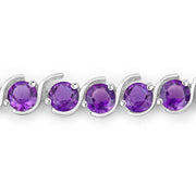 Bids.com 2.64 Carat Genuine Amethyst .925 Sterling Silver Bracelet Bracelets