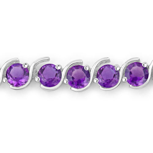 Bids.com 2.64 Carat Genuine Amethyst .925 Sterling Silver Bracelet Bracelets