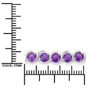 Bids.com 2.64 Carat Genuine Amethyst .925 Sterling Silver Bracelet Bracelets