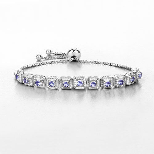 Bids.com 1.10 Carat Genuine Tanzanite .925 Sterling Silver Bracelet Bracelets