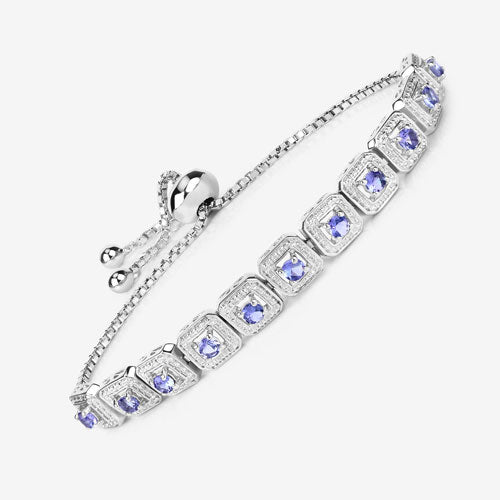 Bids.com 1.10 Carat Genuine Tanzanite .925 Sterling Silver Bracelet Bracelets