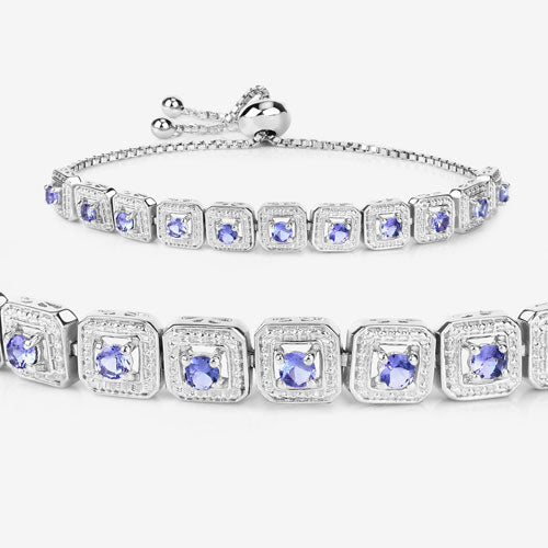 Bids.com 1.10 Carat Genuine Tanzanite .925 Sterling Silver Bracelet Bracelets