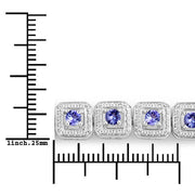 Bids.com 1.10 Carat Genuine Tanzanite .925 Sterling Silver Bracelet Bracelets