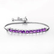 Bids.com 6.05 Carat Genuine Amethyst .925 Sterling Silver Bracelet Bracelets
