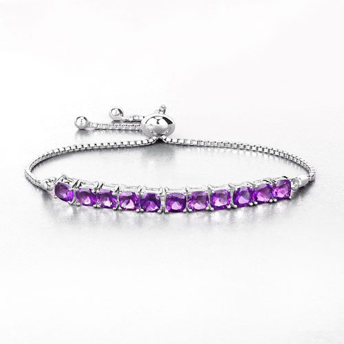 Bids.com 6.05 Carat Genuine Amethyst .925 Sterling Silver Bracelet Bracelets