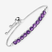Bids.com 6.05 Carat Genuine Amethyst .925 Sterling Silver Bracelet Bracelets