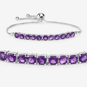 Bids.com 6.05 Carat Genuine Amethyst .925 Sterling Silver Bracelet Bracelets
