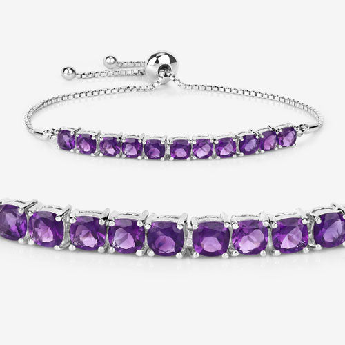 Bids.com 6.05 Carat Genuine Amethyst .925 Sterling Silver Bracelet Bracelets