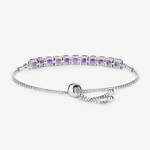 Bids.com 6.05 Carat Genuine Amethyst .925 Sterling Silver Bracelet Bracelets