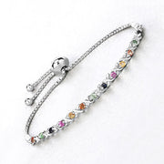 Bids.com 0.88 Carat Genuine Multi Sapphire .925 Sterling Silver Bracelet Bracelets