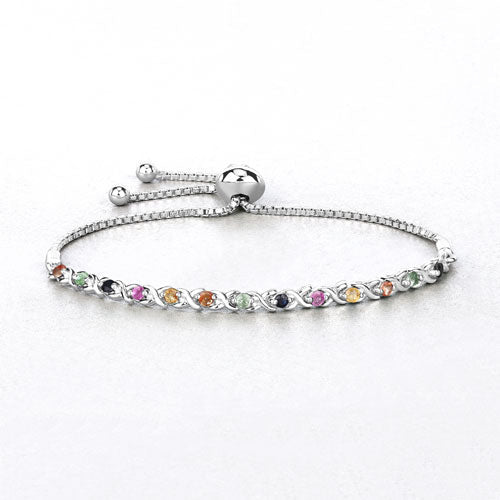 Bids.com 0.88 Carat Genuine Multi Sapphire .925 Sterling Silver Bracelet Bracelets