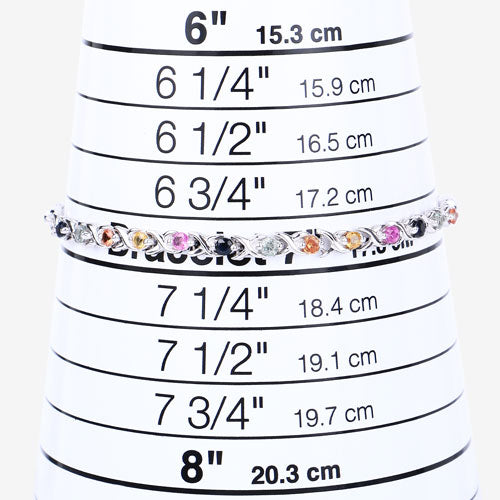 Bids.com 0.88 Carat Genuine Multi Sapphire .925 Sterling Silver Bracelet Bracelets