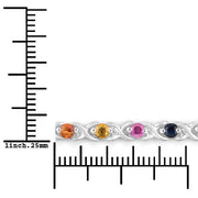 Bids.com 0.88 Carat Genuine Multi Sapphire .925 Sterling Silver Bracelet Bracelets