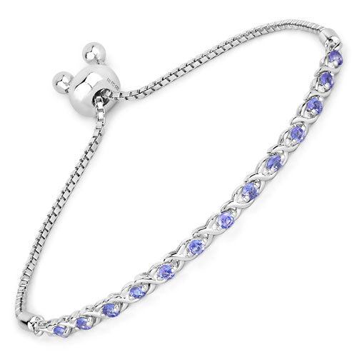 Bids.com 0.91 Carat Genuine Tanzanite .925 Sterling Silver Bracelet Bracelets