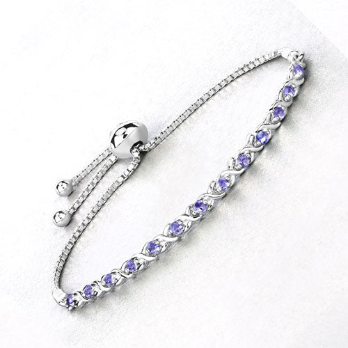 Bids.com 0.91 Carat Genuine Tanzanite .925 Sterling Silver Bracelet Bracelets