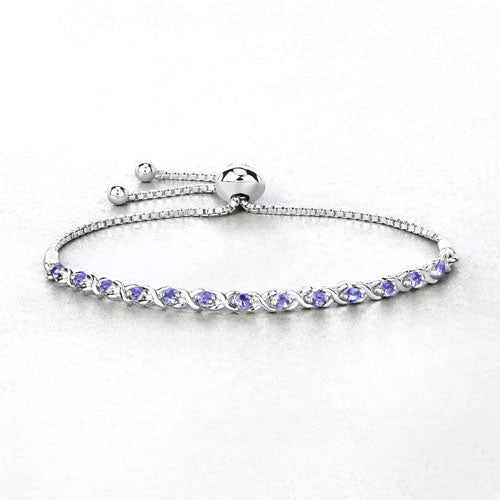 Bids.com 0.91 Carat Genuine Tanzanite .925 Sterling Silver Bracelet Bracelets