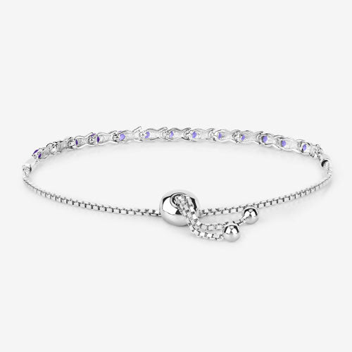 Bids.com 0.91 Carat Genuine Tanzanite .925 Sterling Silver Bracelet Bracelets