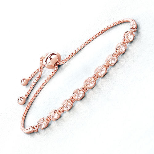 Bids.com 1.35 Carat Genuine Morganite .925 Sterling Silver Bracelet Bracelets