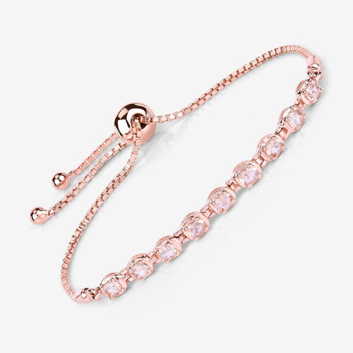 Bids.com 1.35 Carat Genuine Morganite .925 Sterling Silver Bracelet Bracelets