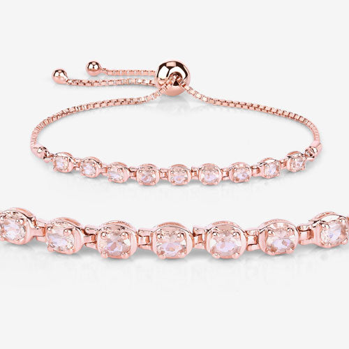 Bids.com 1.35 Carat Genuine Morganite .925 Sterling Silver Bracelet Bracelets