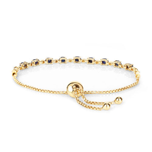 Bids.com 1.83 Carat Genuine Blue Sapphire and White Diamond .925 Sterling Silver Bracelet Bracelets