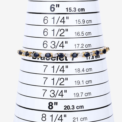 Bids.com 1.83 Carat Genuine Blue Sapphire and White Diamond .925 Sterling Silver Bracelet Bracelets