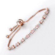 Bids.com 1.38 Carat Genuine Morganite and White Diamond .925 Sterling Silver Bracelet Bracelets
