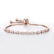 Bids.com 1.38 Carat Genuine Morganite and White Diamond .925 Sterling Silver Bracelet Bracelets
