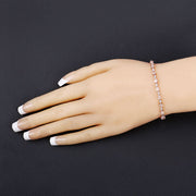 Bids.com 1.38 Carat Genuine Morganite and White Diamond .925 Sterling Silver Bracelet Bracelets