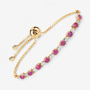 Bids.com 2.01 Carat Genuine Ruby and White Diamond .925 Sterling Silver Bracelet Bracelets