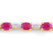Bids.com 2.01 Carat Genuine Ruby and White Diamond .925 Sterling Silver Bracelet Bracelets