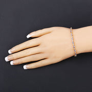 Bids.com 1.56 Carat Genuine Tanzanite and White Diamond .925 Sterling Silver Bracelet Bracelets