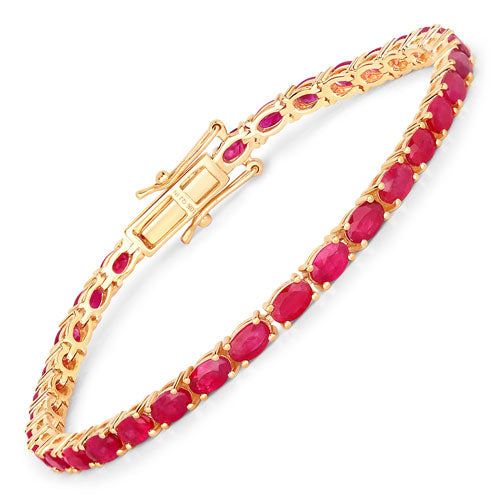 Bids.com 9.18 Carat Genuine Ruby 10K Yellow Gold Bracelet Bracelets