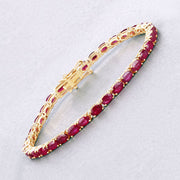 Bids.com 9.18 Carat Genuine Ruby 10K Yellow Gold Bracelet Bracelets