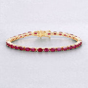 Bids.com 9.18 Carat Genuine Ruby 10K Yellow Gold Bracelet Bracelets