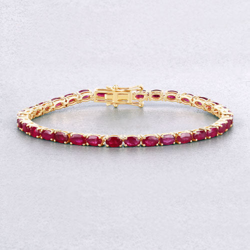 Bids.com 9.18 Carat Genuine Ruby 10K Yellow Gold Bracelet Bracelets