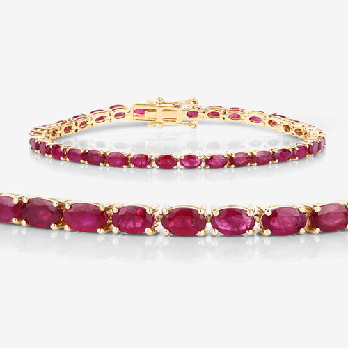 Bids.com 9.18 Carat Genuine Ruby 10K Yellow Gold Bracelet Bracelets